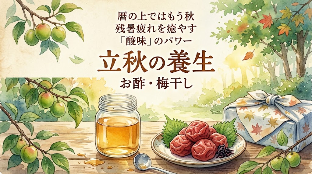 木のテーブルの上に、素朴なベージュの横手急須と、その隣に白い小ぶりな湯呑みが置かれている様子を描いた、繊細な水彩画。急須の注ぎ口からは暖かな湯気が立ち上っており、窓からは庭の柔らかい緑と木の枠組みが見える。静かで落ち着いた和のひとときを思わせる作品。